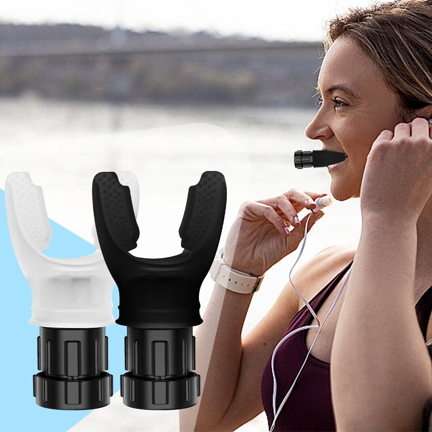 Breathing Trainer for Lungs Portable Breath Fitness Equipment Exerciser Device