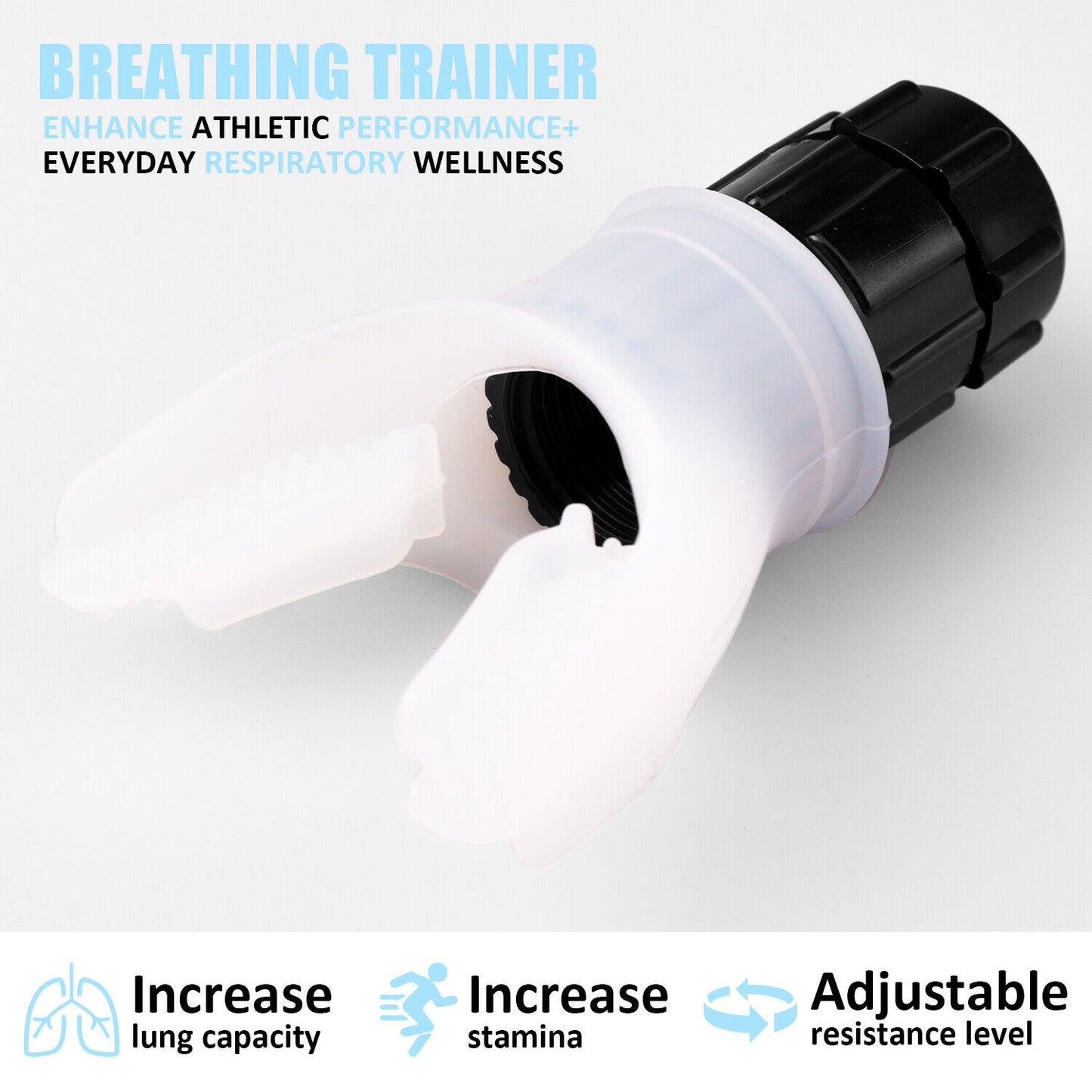 Breathing Trainer for Lungs Portable Breath Fitness Equipment Exerciser Device