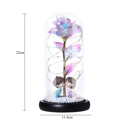 Eternal Flower Beauty and the Beast Led Rose Artificial Flowers for Decor Wedding Valentines Day New Year Gifts for Home Peony