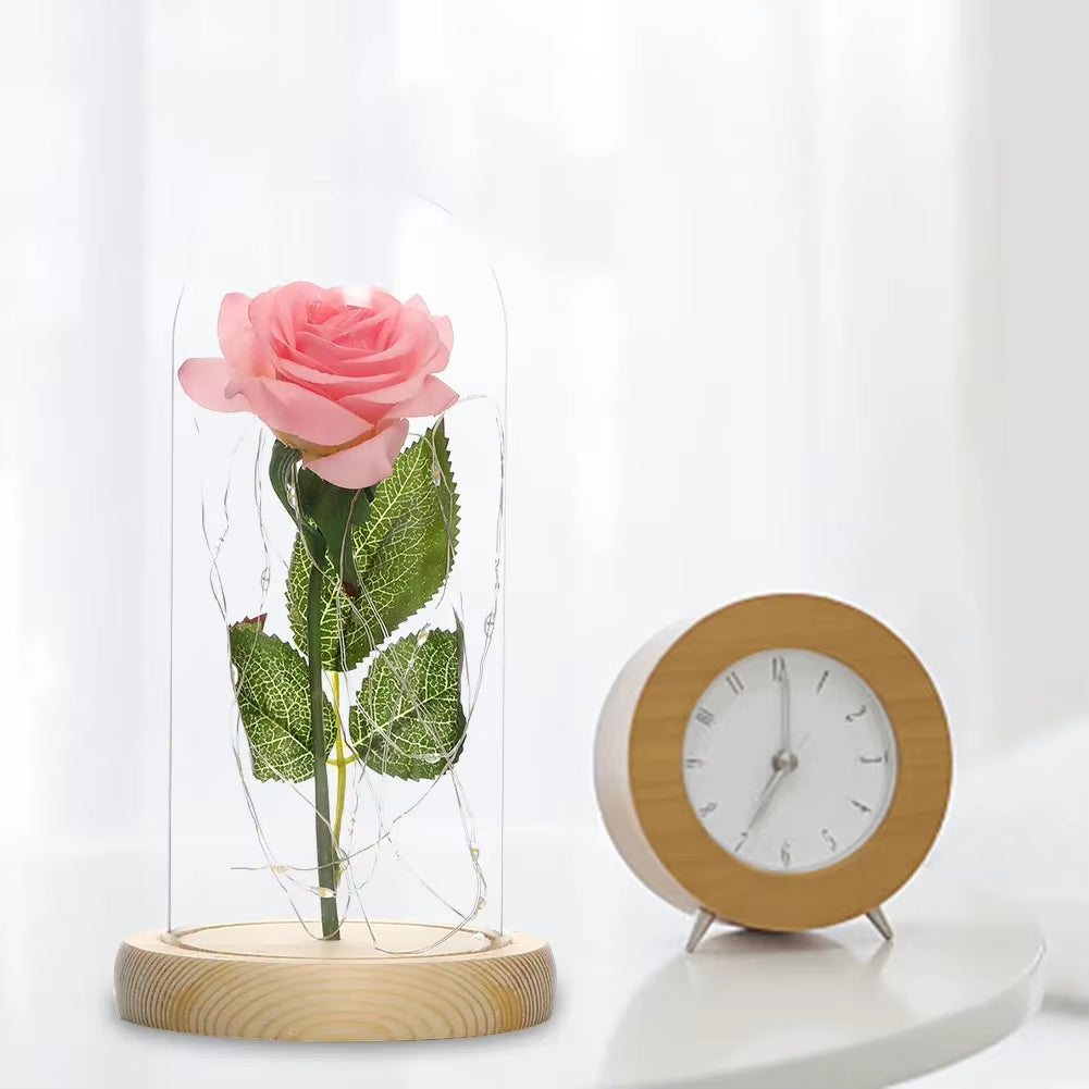 Eternal Flower Beauty and the Beast Led Rose Artificial Flowers for Decor Wedding Valentines Day New Year Gifts for Home Peony