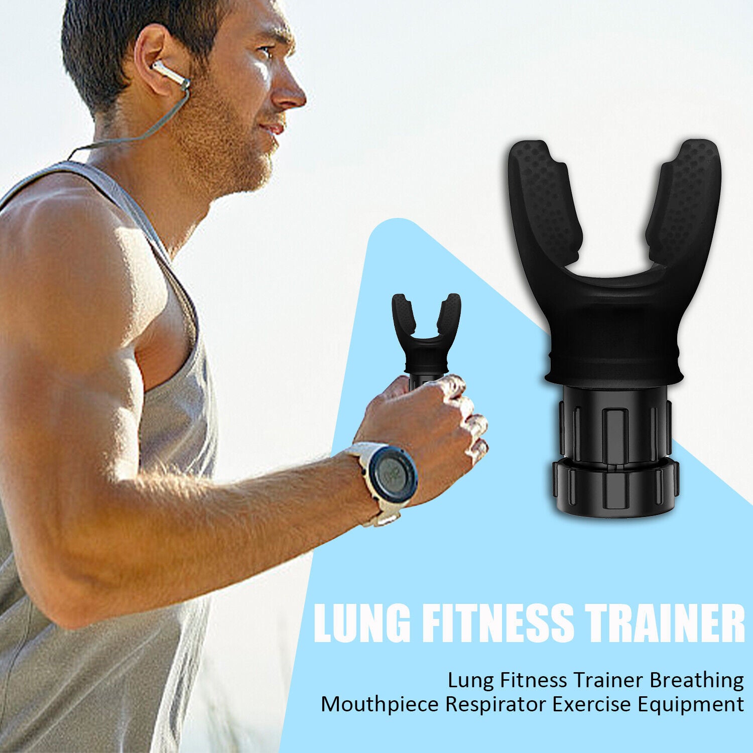 Breathing Trainer for Lungs Portable Breath Fitness Equipment Exerciser Device